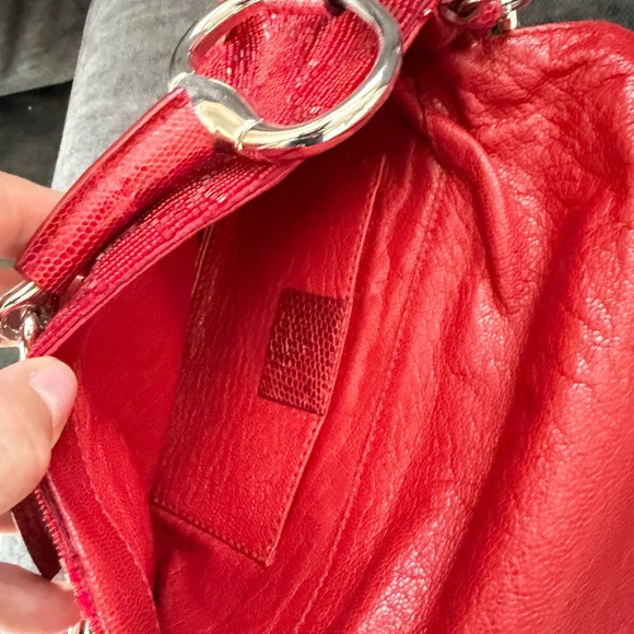 Gucci red Crystal GG beaded handbag with lizard skin and silver horsebit - Picture 7 of 11